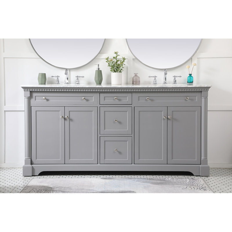 Ensemble de meuble-lavabo double 72 po, Gris