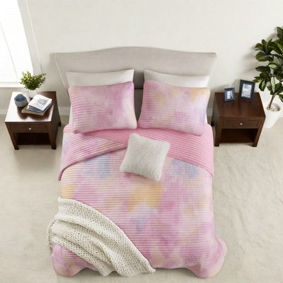 Ensembles de literie de qualité supérieure en microfibre grand format aquarelle rose