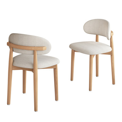 Solid Wood Upholstered Dining Chair（set of 2）