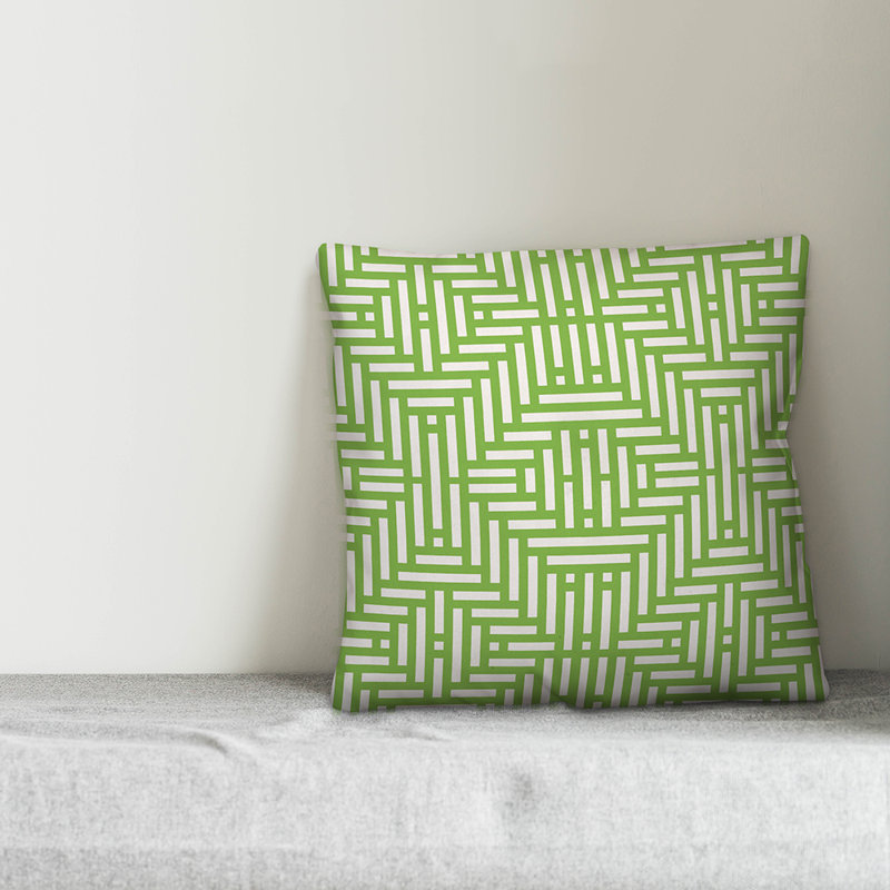  Coussin Aztec Lime, Polyester / Bourre en polyester, 16 po x 1 po, Vert pâle / blanc cassé