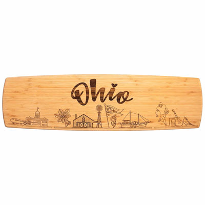 Ohio 30-Inch Engraved Bamboo Charcuterie Board