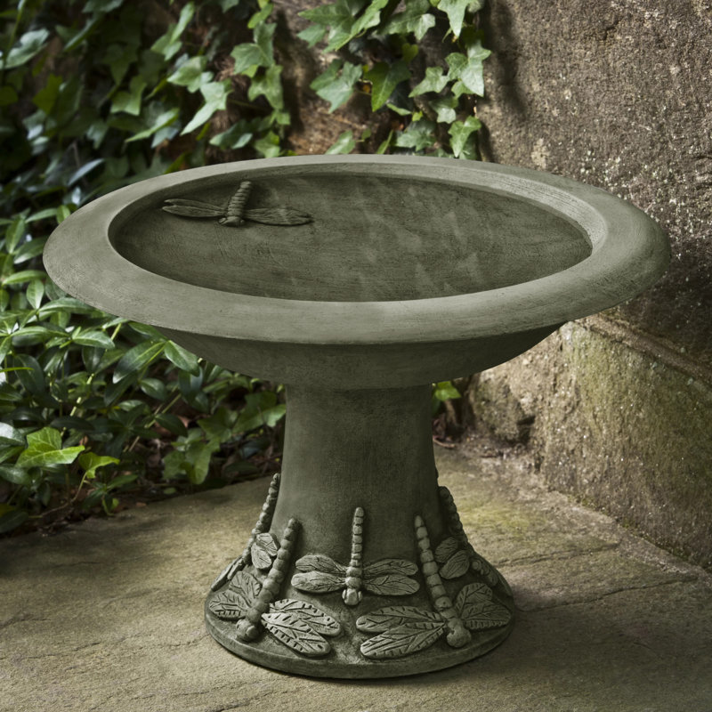 Petit bain d'oiseaux libellule, Bronze cuivré