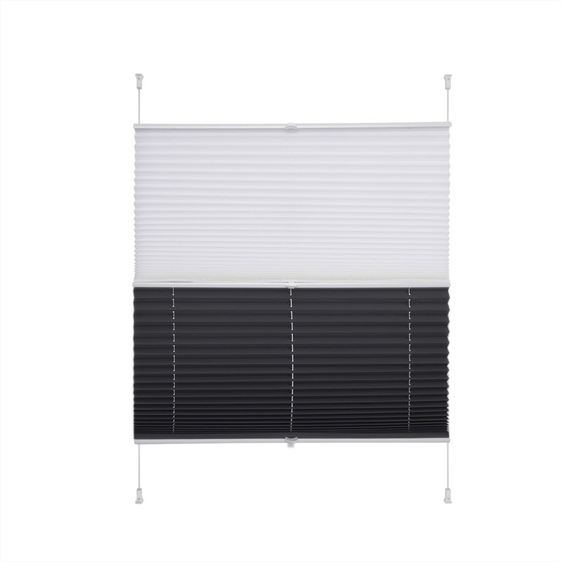 Cordless Blackout Pleated Shade, 130cm L x 100cm W, White/Anthracite