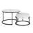 Round Nesting Coffee Table Set Of 2, Modern Side End Tables With Marble Pattern And Metal Frame, Modern Coffee Table With Hidden Compartment For Living Room, Apartment, Office-109723233
