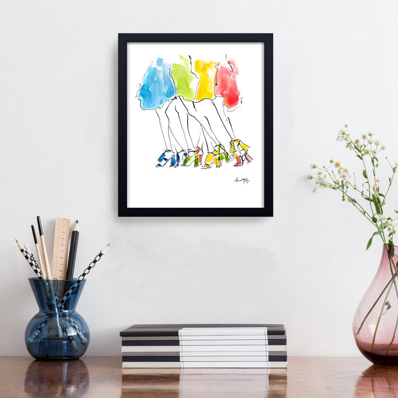 'Runway Rainbow' Framed Print Wall Art, 16" H x 12" W x 1.125" D, Framed Print, Black