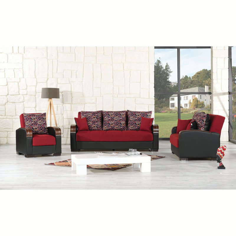 PrimeNest Brewster Collection Upholstered Convertible Loveseat