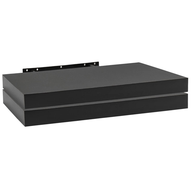 Gauvey 2 Piece Floating Shelf, 3.8cm H x 70cm W x 22.9cm D, Black