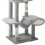 Cat Climbing Tree With Hammock, Scratching Posts, Two Dangling Balls, And Plush Hideaway, Cat Tower For Apartment-416438716