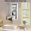Medicine Cabinet With Mirror Door & Removable Shelves, Rectangular Beveled Edge Frame, No Assembly（White）-2146422320