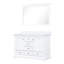 48 po Large meuble-lavabo double blanc, profondeur 22, surface en quartz, miroir de pièce 46 po x P P, comptoir, carré-2045360391