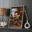 Cozy bonhomme de neige lisant le journal de Noël, décor de vacances rustiques, impression encadrée-2147386696-2147386701