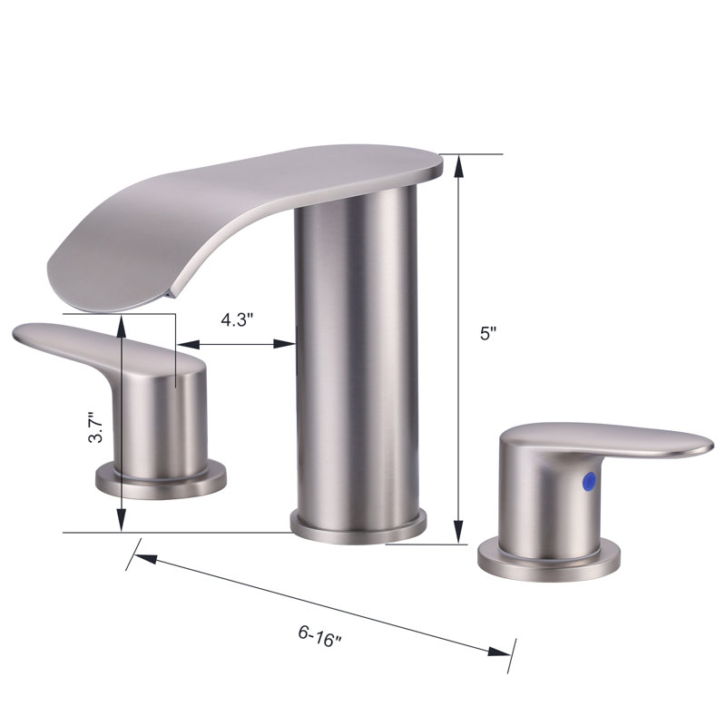 Widespread 2-handle Bathroom Faucet with Drain Assembly, Brushed Nickel