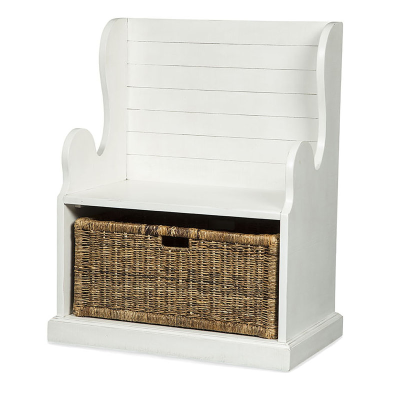 Andrew Hall Tree 31'' Wide with Bench and Shoe Storage, White