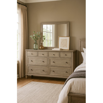 Danar 6-Drawer Transitional Dresser In Gray Oak