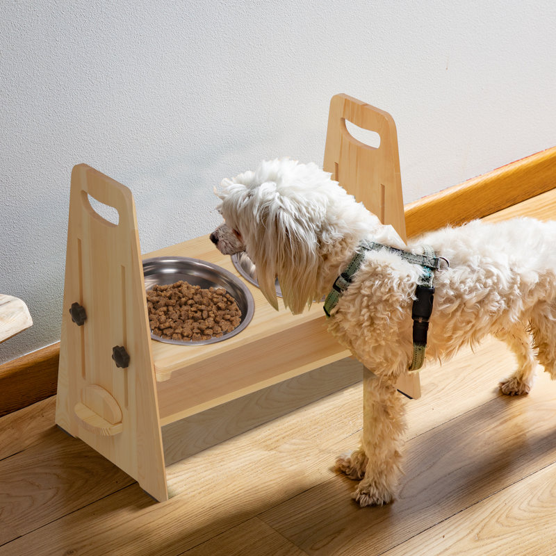 Mangeoire surélevée pour chiens de grande taille - Bols pour chien surélevés réglables avec support Bols d'eau pour chiens de taille moyenne avec 2 bols