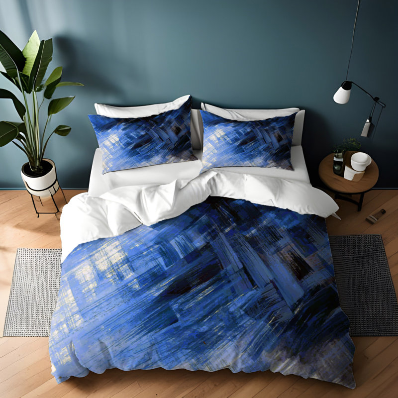 Polyester Abstract Duvet Cover, King Duvet Cover + 2 King Shams
