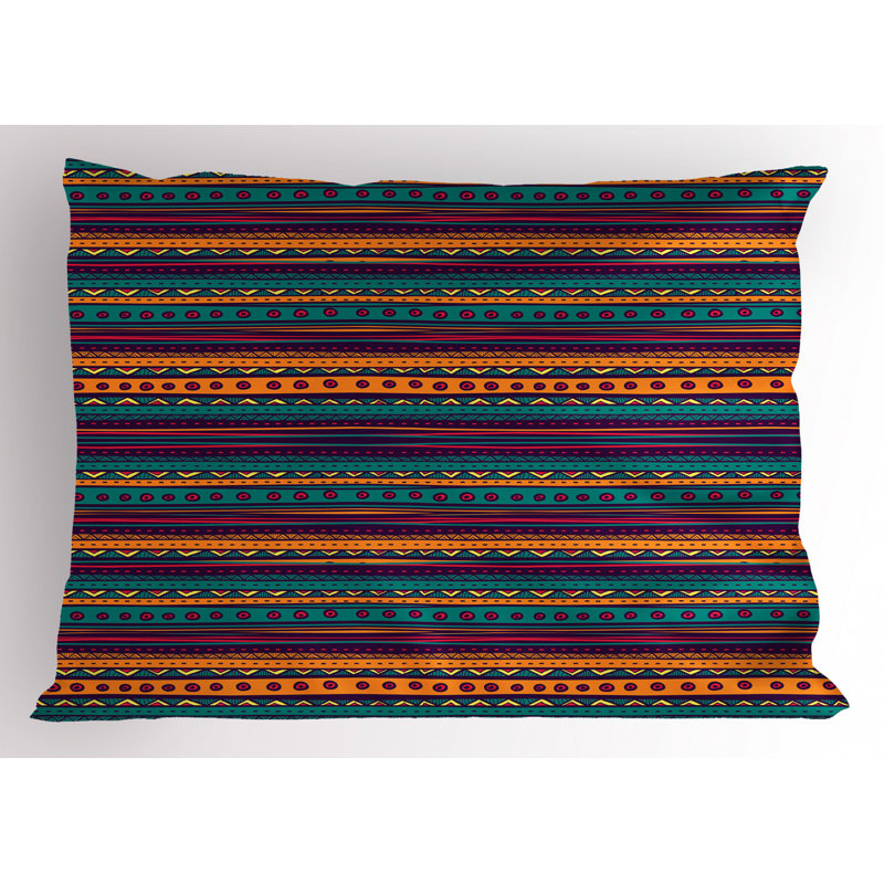 Retro Polyester Striped Sham Set, Twin