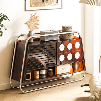 Armoire décorative moderne en acier inoxydable et acrylique minimaliste