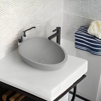MONSFEST 15.35 " Concrete Oval Bathroom Sink