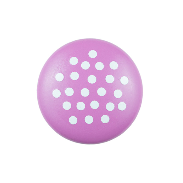 Hand Painted 1 1/2" Pink with White Dots Knob