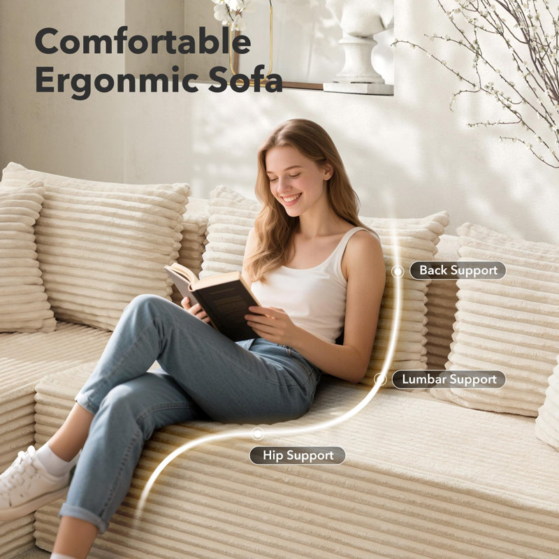 Sofa, Foam, Beige Polyurethane
