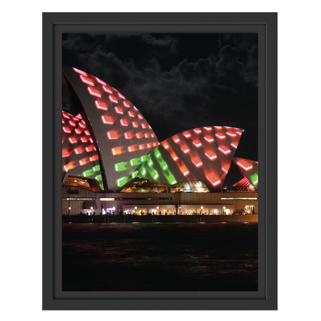 Gerahmtes Wandbild Sydney Opera House bei Nacht