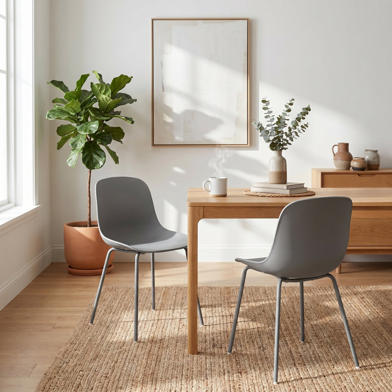 Meli Armless Dining Chairs, Gray