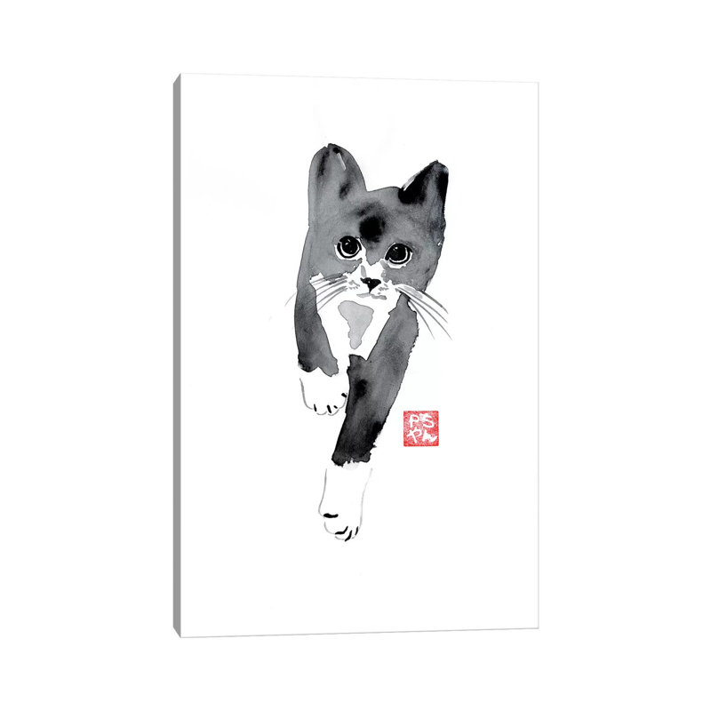 Running Cat by Péchane - Print on Canvas, Wrapped Canvas, 101.6 cm H x 66.04 cm W x 1.91 cm D