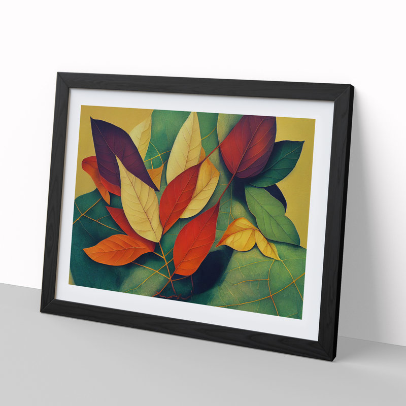 Gentle Leaf - Picture Frame Print, Black Framed, 25cm H x 34cm W x 2cm D