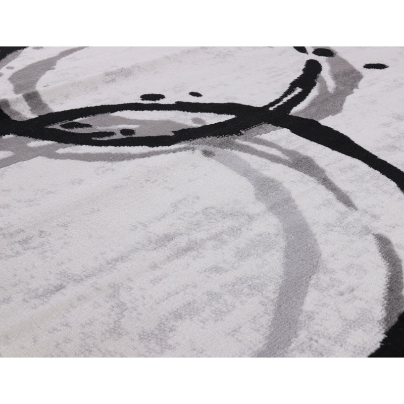 Tapis noir et gris Dream Collection, Rectangle 5 pi 3 po x 7 pi 3 po