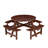 Outdoor 8 Person Picnic Table, 8 person Round Picnic Table with 4 Built-in Benches, Umbrella Hole, Outside Table and Bench Set for Garden, Backyard, Porch, Patio,  Brown-1397401004
