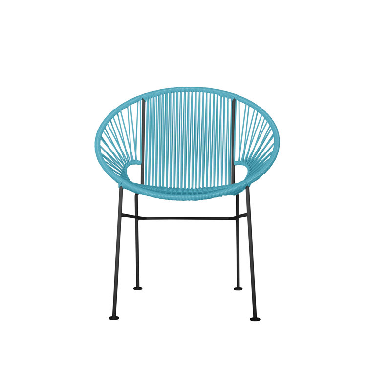 Concha Indoor/Outdoor Handmade Dining Chair, Black, Blue
