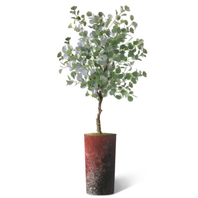 Faux Eucalyptus Plant in Plastic Planter