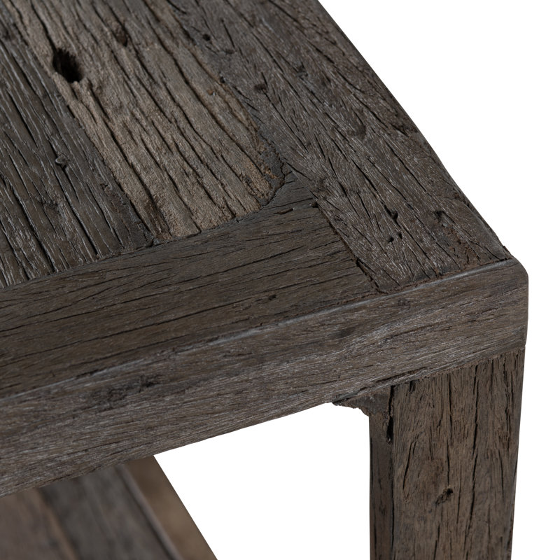 Krag Dark Brown Reclaimed Wood Square Accent_End Table