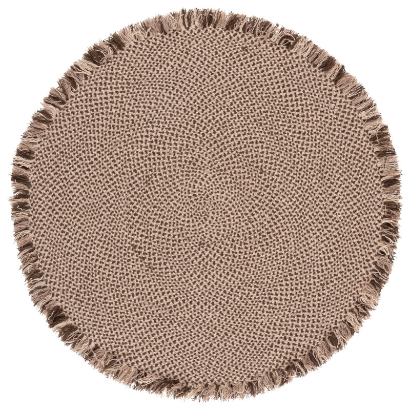 Tapis d'intérieur tressé à la main sans motif, 6'-0" x 6'-0" Round