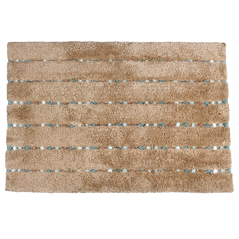 Natural Beige Tufted Rectangular Synthetic Area Rug