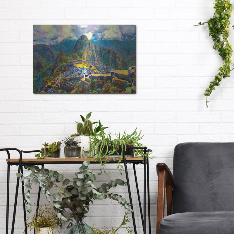 Art mural en métal luxueux, «Pérou Cusco Machu Picchu» par Pierre Gavidia, art mural en métal, 16 po x 12 po