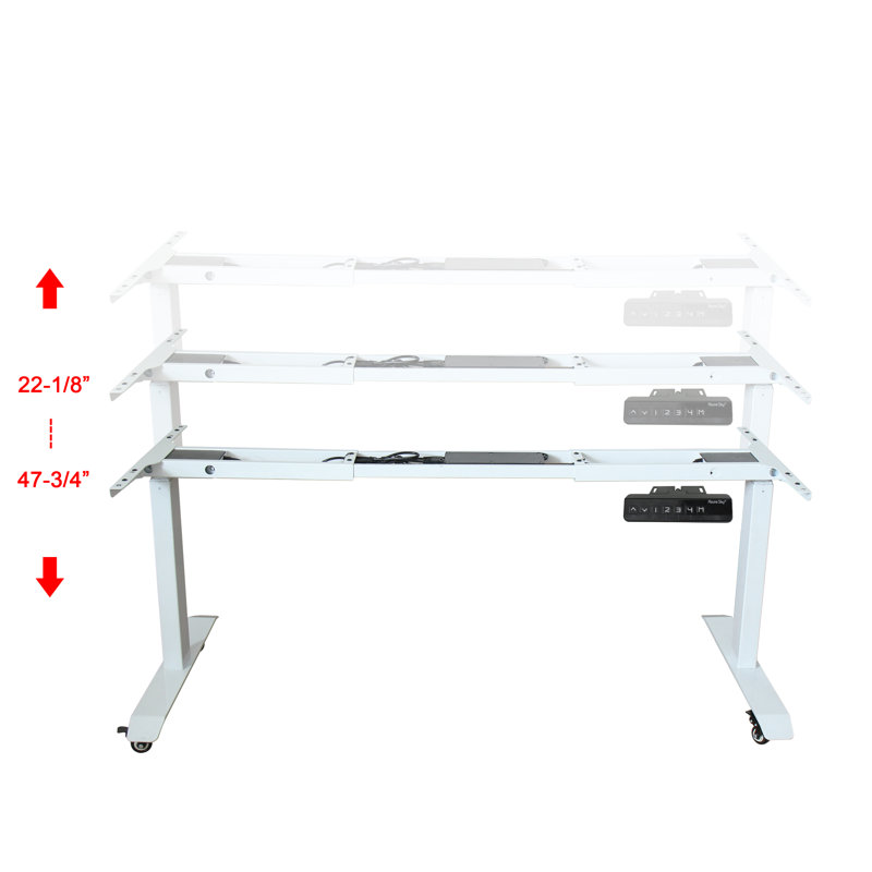 Bureau debout à hauteur ajustable Tena, Blanc
