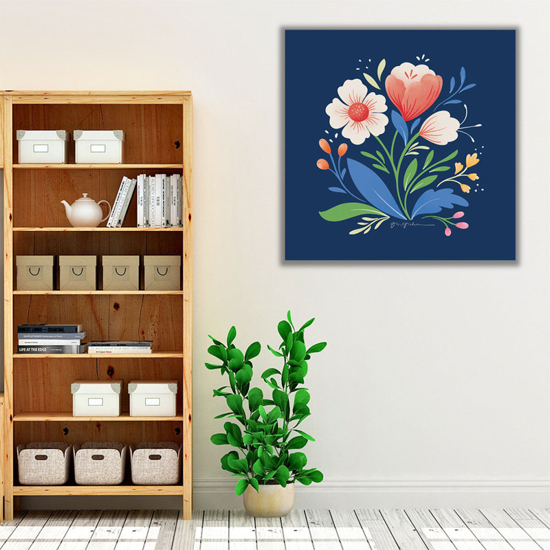 Flower Field I - reproduction d'art sur toile, H 24 po x l 24 po