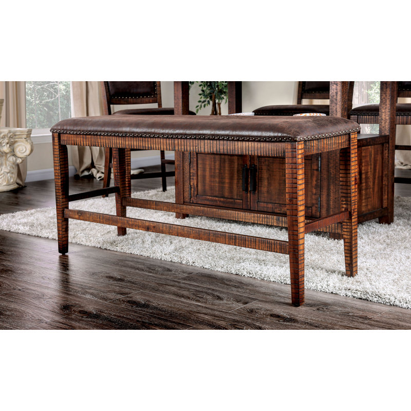 Riley Faux Leather Upholstered Bench