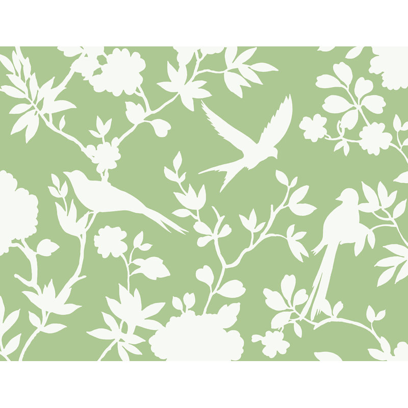 Floral Wallpaper Roll, Green