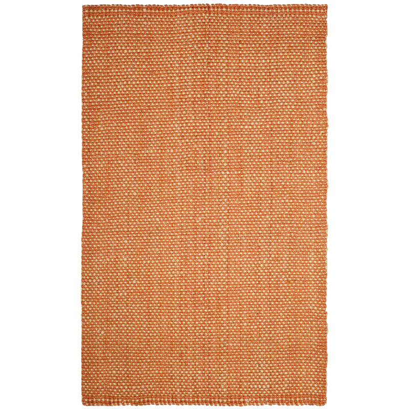 Stantonsburg Natural Fiber Hand Woven Jute Abstract Rug, Rectangle 4' x 6'