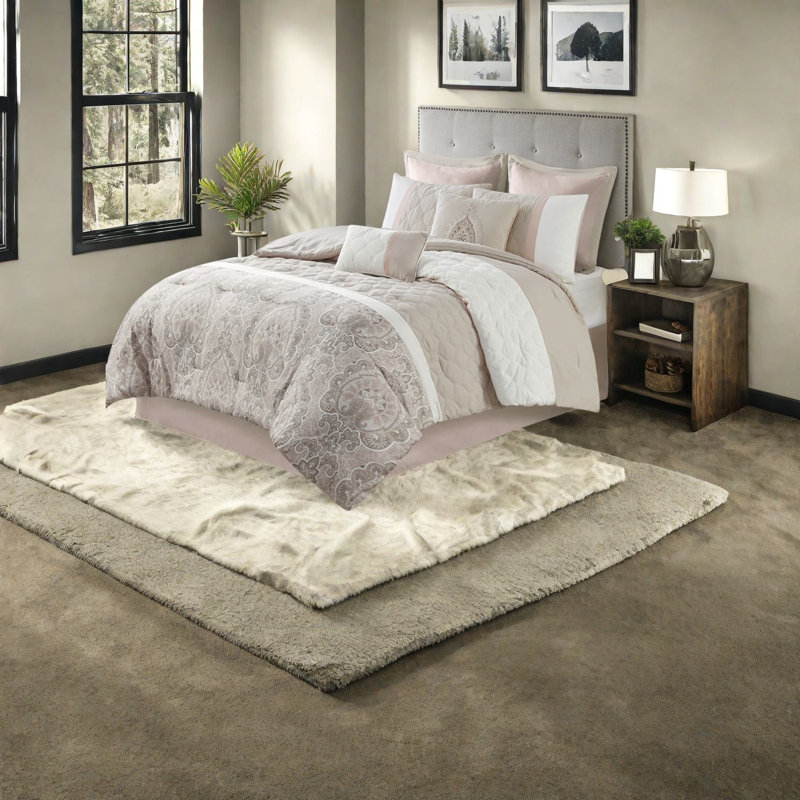 Ensembles de literie élégants et confortables, polyester hypoallergénique, style transitionnel pour la chambre principale