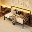 Structure de lit de jour en métal bronze, structure de lit simple robuste pour chambre d'amis-290890603