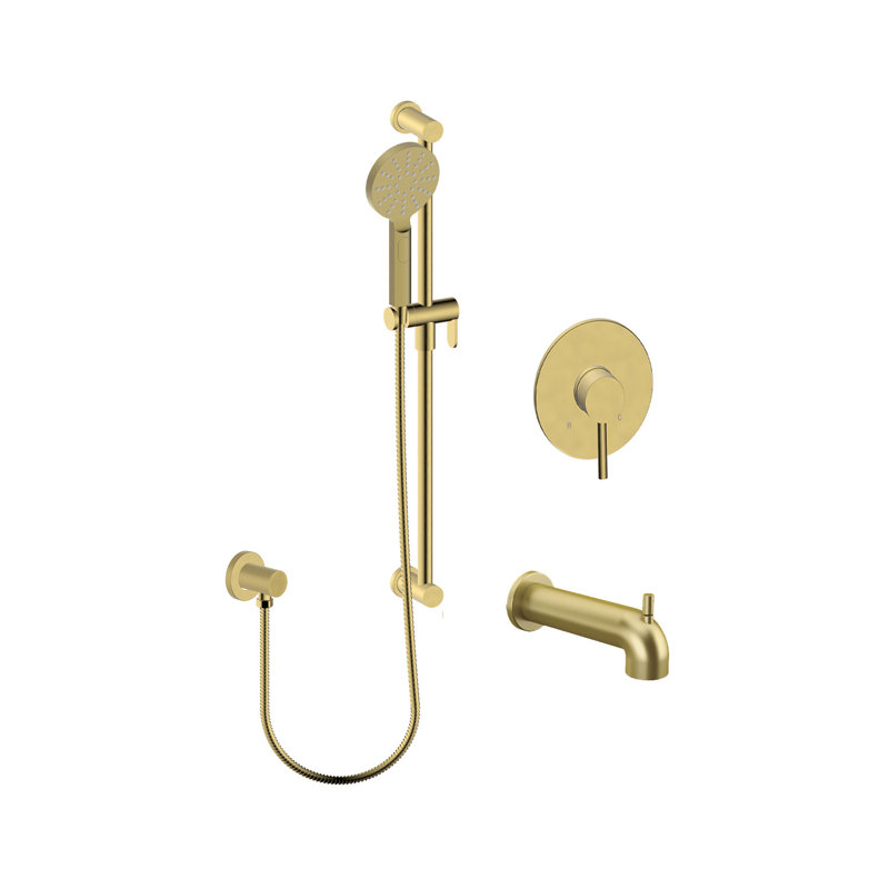Ensemble de robinet de baignoire et douche Vilma-Gd, Laiton brossé