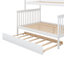 Lit simple superposé au dessus d'un lit double en bois avec lit gigogne escamotable et escalier de rangement-1276922607