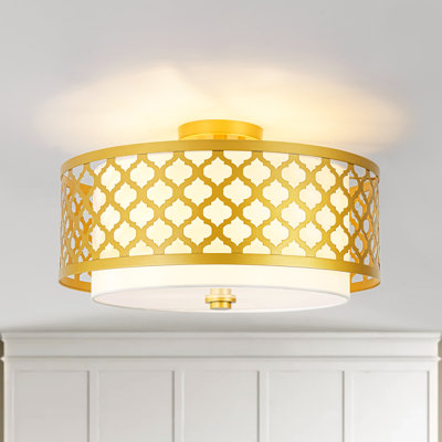 Plafonnier semi-encastré 3 lumières tambour