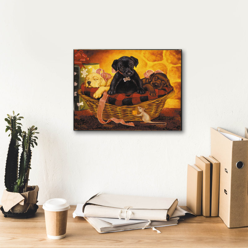 'Lab Basket' by Christopher Nick, Canvas Wall Art, 12" H x 16" W x 0.75" D