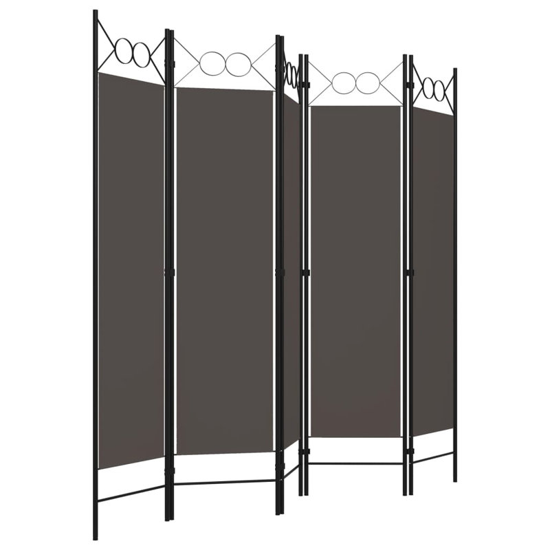 Tati 457.2cm H Folding Room Divider, 5, Anthracite
