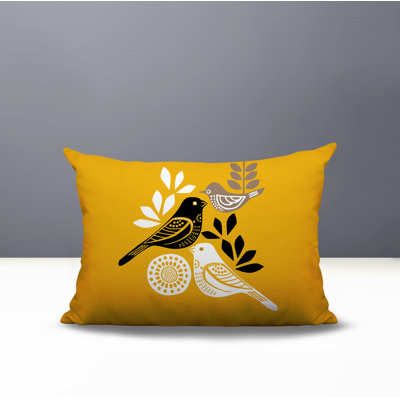 Emy Bird Reversible Indoor/Outdoor Rectangle Pillow